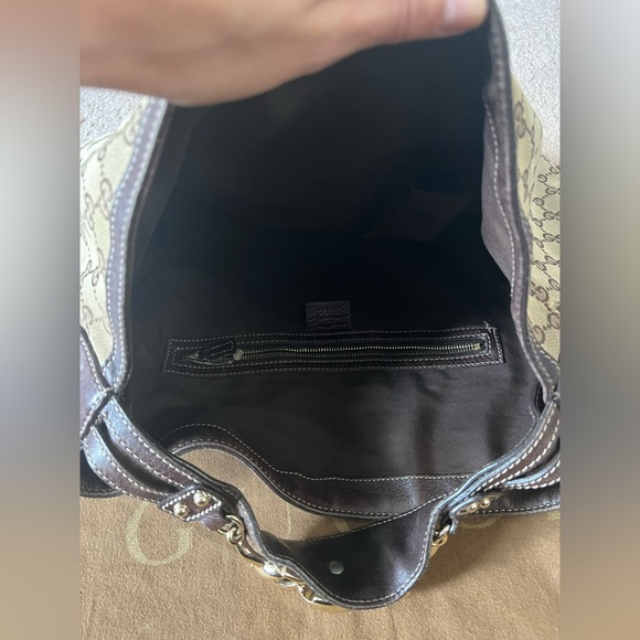 Authentic GG Canvas Horsebit Catena Hobo Bag Beige/Brown Leather 170014 - Picture 7 of 11